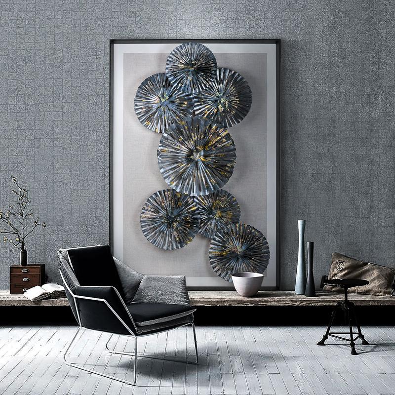 玄關(guān)裝飾畫 工業(yè)風(fēng)客廳沙發(fā)軟裝實(shí)物 立體手工鐵藝金屬酒店壁飾