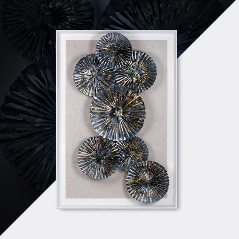 玄關(guān)裝飾畫 工業(yè)風(fēng)客廳沙發(fā)軟裝實(shí)物 立體手工鐵藝金屬酒店壁飾