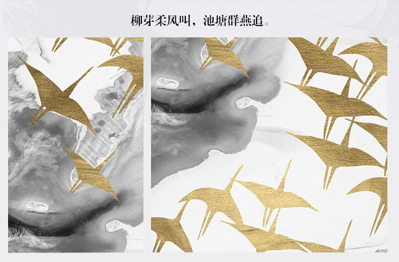 輕奢客廳臥室餐廳走廊玄關掛畫晶瓷畫 純手繪油畫 燕歸巢