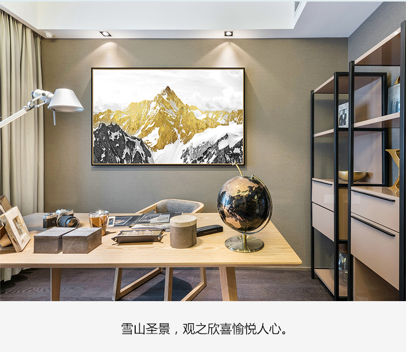 現(xiàn)代油畫 客廳別墅沙發(fā)背景墻掛畫 靠山招財畫 純手繪油畫 雪山圣景（單）