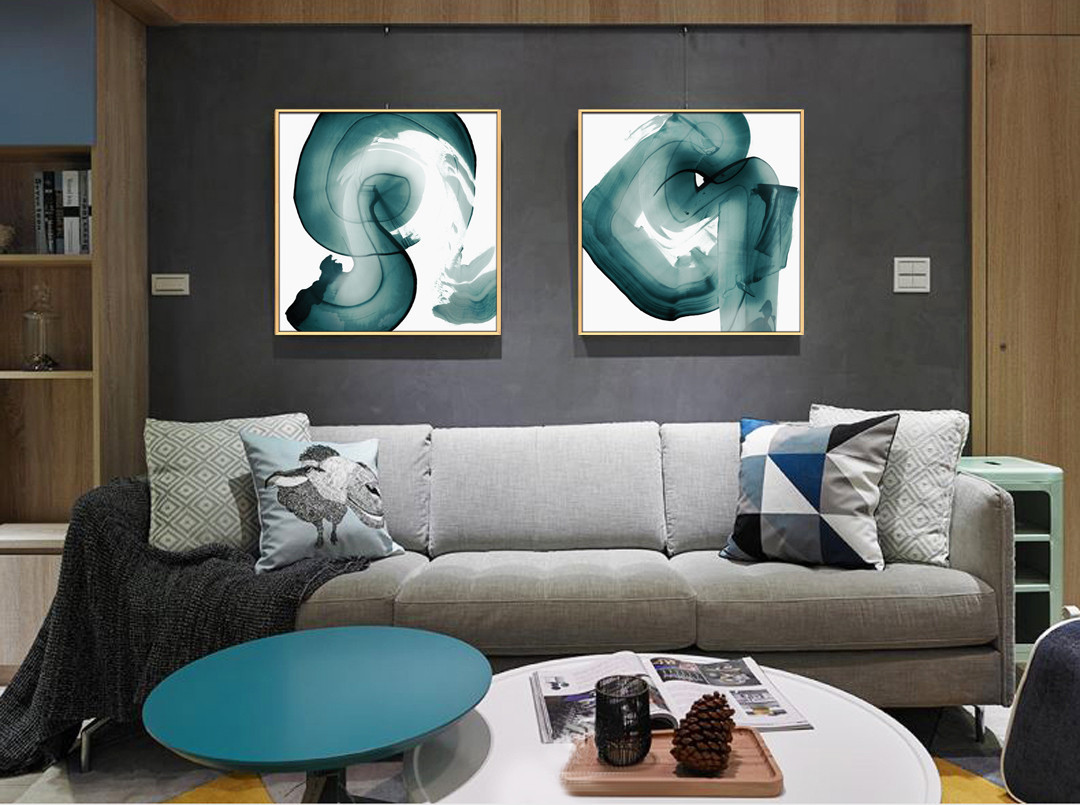 現(xiàn)代簡約客廳裝飾抽象事玄關臥室掛畫 晶瓷畫