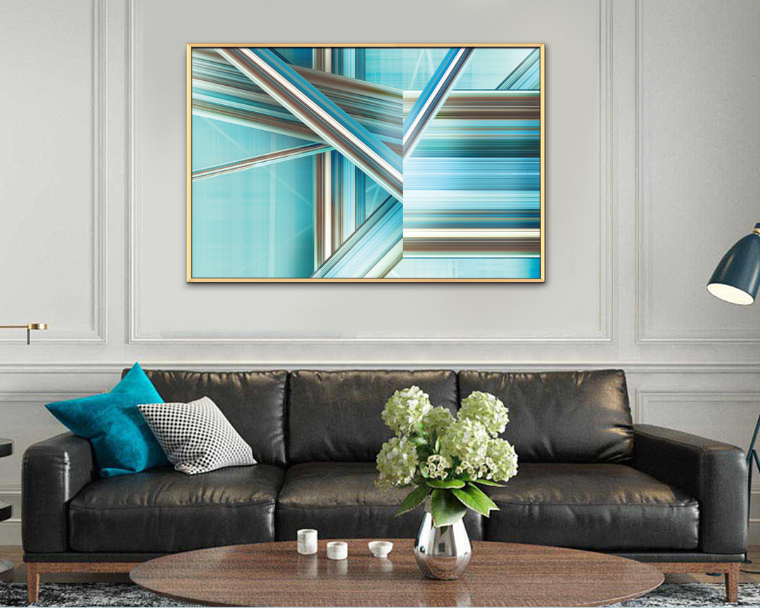 客廳裝飾畫 新中式書房辦公室配畫 晶瓷畫 壁畫  幾何系列