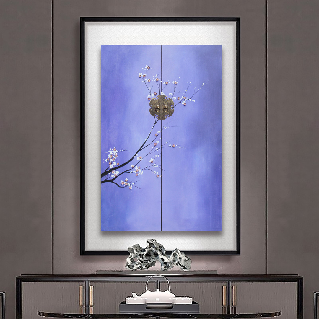 掛畫新中式禪意中國風(fēng)立體畫 精品客廳三聯(lián)畫 玄關(guān)裝飾畫 原創(chuàng)實物畫 新品