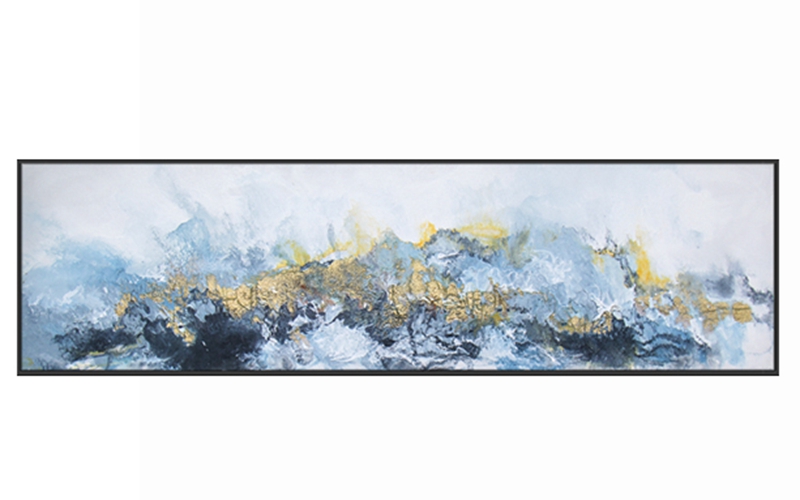 抽象客廳裝飾畫 臥室原創(chuàng)純手繪厚肌理畫 廚房環(huán)保PS框掛畫 遠(yuǎn)山黃葉