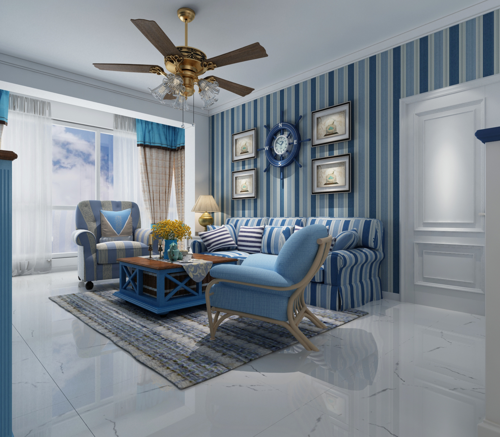 遼陽藍(lán)色為主調(diào)的家裝裝修案例賞析 遼陽藍(lán)色為主調(diào)的家裝裝修案例賞析