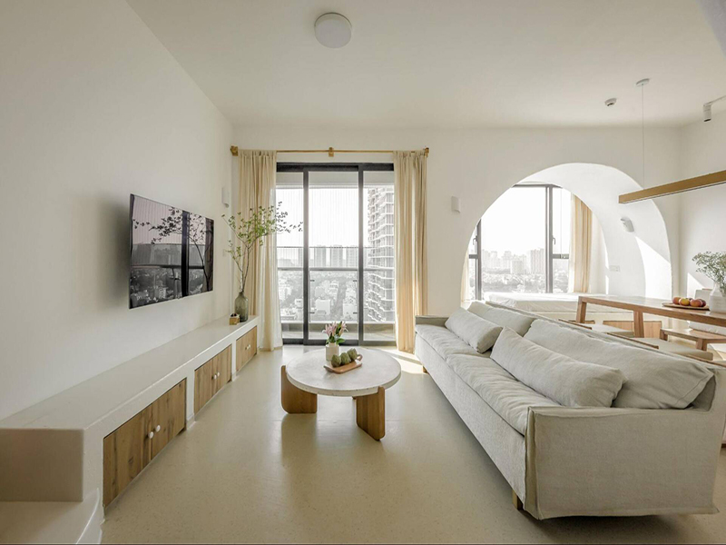 遼陽復(fù)式裝修，全屋大白墻看似不豪華，細(xì)節(jié)卻做得很到位，顏值超高